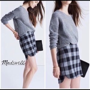 Madewell Shirttail Buffalo Plaid Skirt